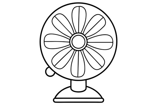 recommend clip art: Table fan in outline style vector