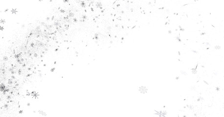 Snowflake Cascade: Mesmerizing 3D Illustration Depicting Descending Christmas Snowflakes