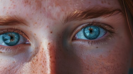 Fototapeta premium A close-up of a pair of bright blue eyes