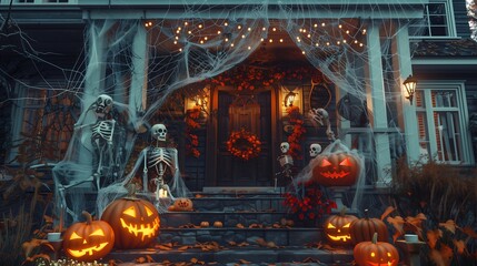 Obraz premium halloween pumpkin in the house