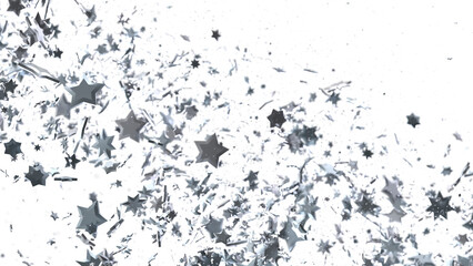 Galactic Christmas Descent: Enthralling 3D Illustration of Falling Holiday Stars from the Cosmos