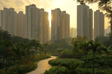 Eco-friendly Condominiums Integrated in a Lush Urban Park Environment