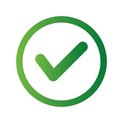 Green check mark icon in a circle. Tick symbol in green color, vector illustration. Check mark icon symbol vector. Symbol for website computer, mobile and app.
