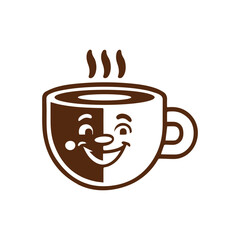  Delicious coffee logo design, vector illustration