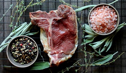 prepared meat on the grill