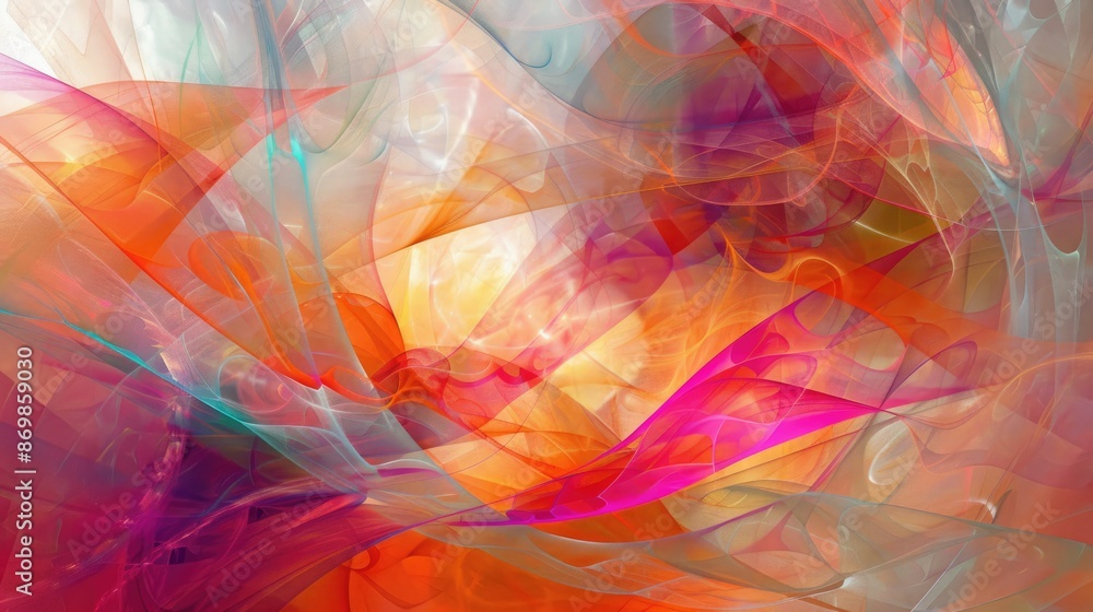 Poster colorful light patterns and vivid colors form a dynamic, energetic abstract background in this artis