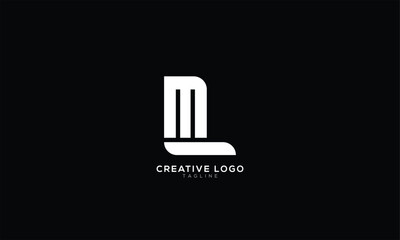 ML LM Abstract initial monogram letter alphabet logo design