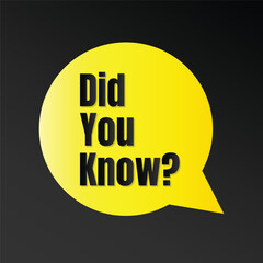 Did you know fun fact question icon illustration design, Have you heard yet sign illustration template, Do you know explanation and education sign