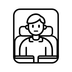 passenger icon or modern line symbol. Vector line art and icon design with bold outline. Black and white Pixel Perfect minimalistic symbol isolated white background. Silhouette simple thin sign