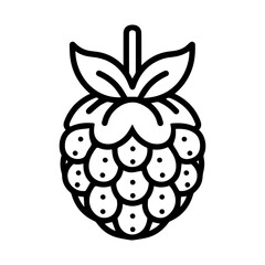 berry icon or modern line symbol. Vector line art and icon design with bold outline. Black and white Pixel Perfect minimalistic symbol isolated white background. Silhouette simple thin sign