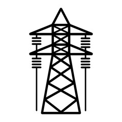 electricity icon or modern line symbol. Vector line art and icon design with bold outline. Black and white Pixel Perfect minimalistic symbol isolated white background. Silhouette simple thin sign