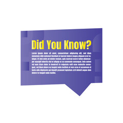 Did you know fun fact pop up answer design with copy space, Do you know education question  answer template, Have you heard yet brainstorm advice sign illustration design