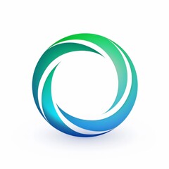 Blue and Green Gradient Circular Logo on White Background