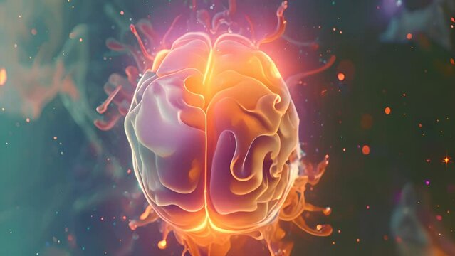 Human brain neon neuro impulse colorful creativity explosion creative splash new ideas plans motivation brainstorm education concept emotional intelligence mindfulness minds science abstract intellect