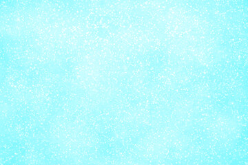 Light blue pastel background of sky with snowfall in the winter. Christmas, New Year and celebration backgrounds concepts.