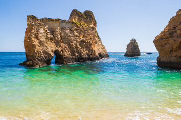 Fototapeta premium View from a dream beach near Portimao in Portugal