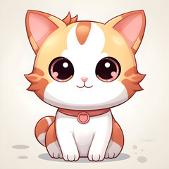 Super cute Calico Cat illustration