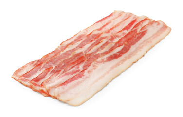 Obraz premium Slices of raw bacon isolated on white