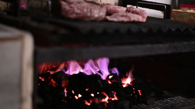 Perfect Argentinian grilled meat cooking