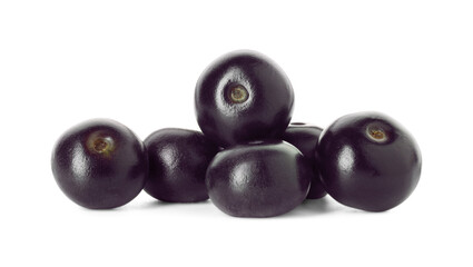 Fresh ripe acai berries isolated on white