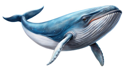 Fototapeta premium Detailed illustration of a blue whale isolated on transparent background