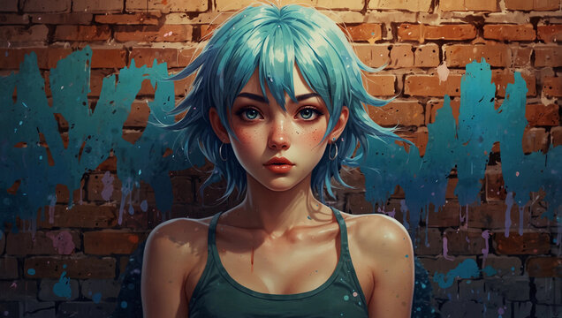 Classic anime cartoon character 3d fiction personage male female person face expression