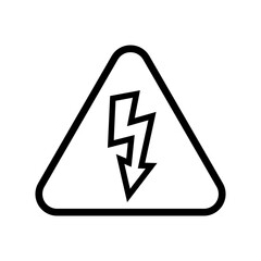 High voltage icon. Warning electricity symbol. Alert, hazard and danger, caution electrical icon. Triangle with lightning sign.