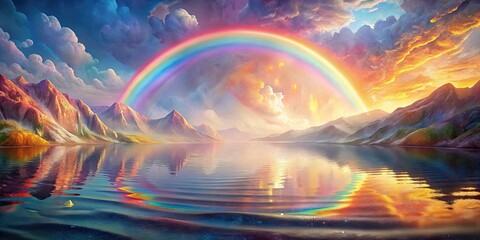 Fototapeta premium Rainbow-colored reflections created by sunlight, forming a vibrant background