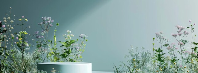 A variety of exquisite flowers are bathed in gentle sunlight on a sleek white stand, creating a peaceful and sophisticated ambiance to display beauty and refinement with subtle shadows