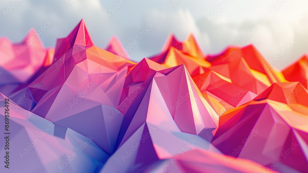 Poster abstract art in pastel hues with sharp shapes creates dynamic visual effect, innovative and fashiona