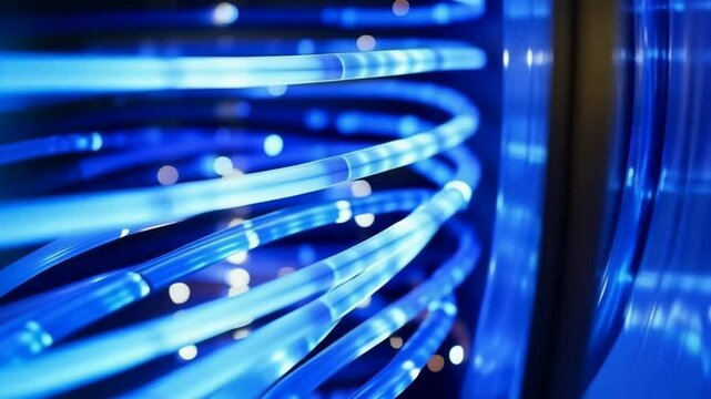 Colorful glowing optic fiber electrical cables wires neon lines abstract 3d ai design background pattern glow colored streams information optical connection internet web multicolor data led technology