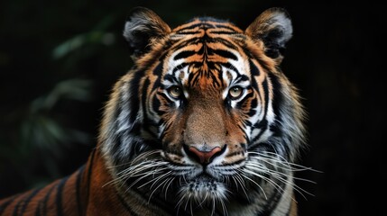 Obraz premium Majestic tiger staring directly at the camera with intense focus