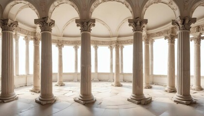 Fototapeta premium remains of columns from the Roman Empire, isolated white background. 