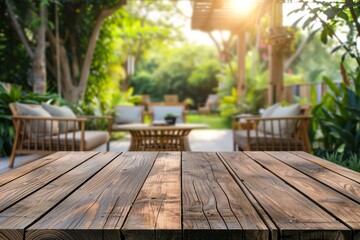Background blurs table top and living room