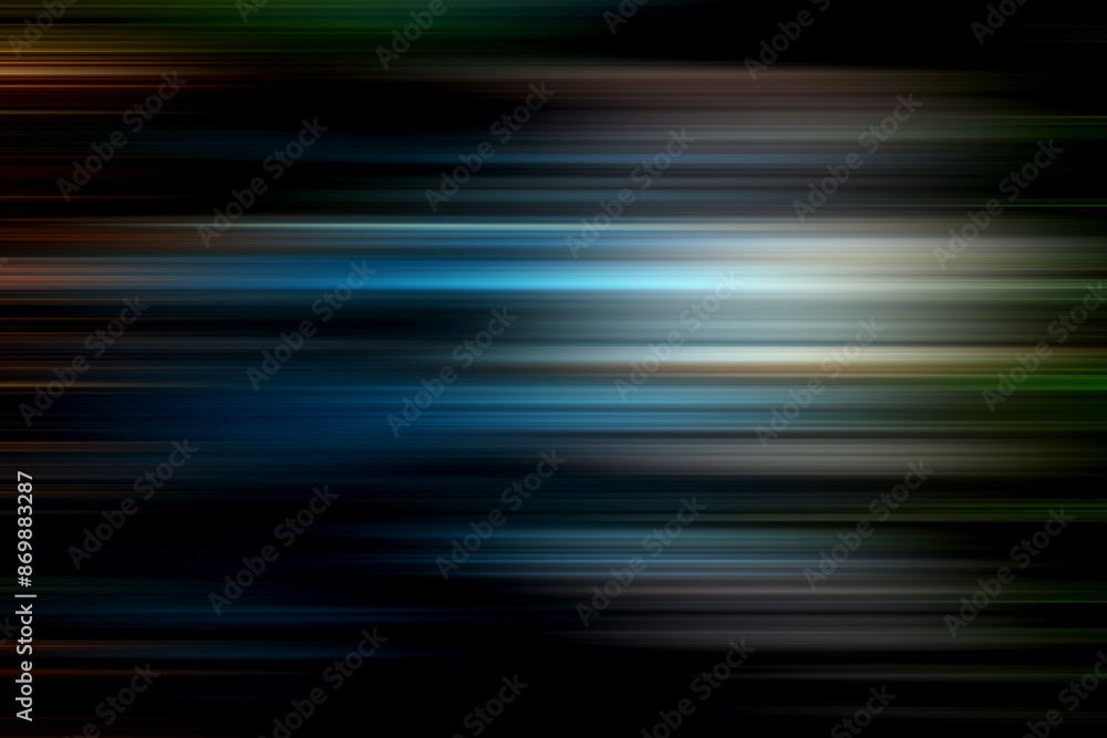 Poster abstract light trails in the dark, motion blur effect. horizontal dynamic shiny digital background m