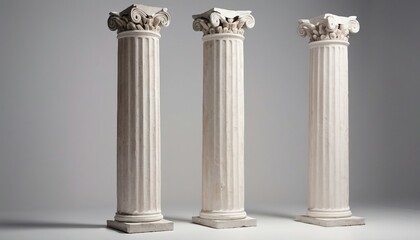 Obraz premium remains of columns from the Roman Empire, isolated background. 