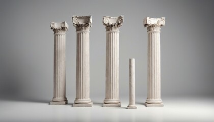 Obraz premium remains of columns from the Roman Empire, isolated background. 