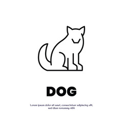 dog thin outline icon vector design good for web or mobile app