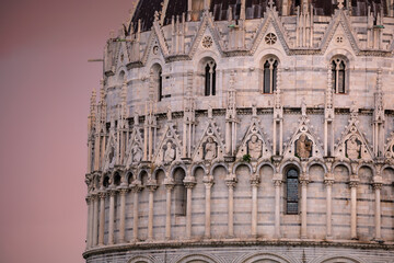 details of the architecture of Pisa in Battistero di San Giovanni