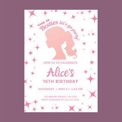 Retro Pink Malibu Party Invitation