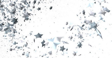 Starry Christmas Cascade: Radiant 3D Illustration Showcasing Falling Holiday Starlight Streams