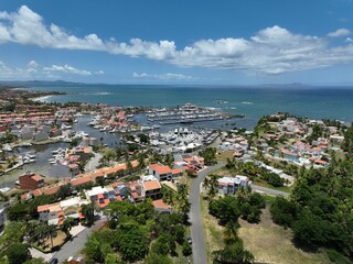 Aerial vantage of the Yacht Club / Marina in Palmas del Mar, Puerto Rico 