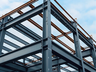 Obraz premium Construction photo, construction site Engineering and team outdoor for building projects, planning and architecture, House and buildings construction, real estate building 