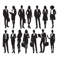 A Group of Business People Male and Female in Many Age on Flat Style Minimal Illustration Set of Vector