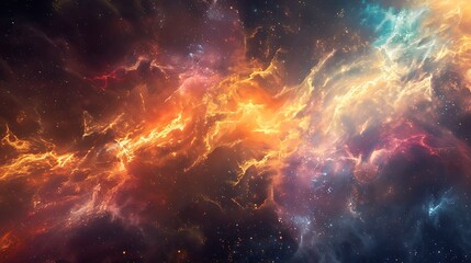 Fototapeta premium Dynamic interplay of luminous lines illustrating the complex movement of electric currents amidst the majesty of the cosmos.