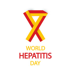 Hepatitis world day ribbon, vector art illustration.