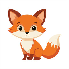 Cartoon cute baby fox vector illustration