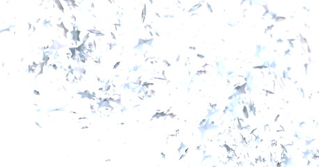 Celestial Christmas Plummet: Dynamic 3D Illustration of Falling Festive Celestial Objects