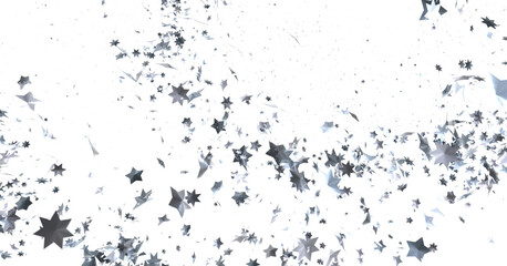 Stellar Christmas Drift: Radiant 3D Illustration Showcasing Descending Holiday Stars in Motion