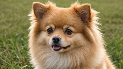 Pomeranian Charm Adorable Fluffy Companion in Soft Pastel Background